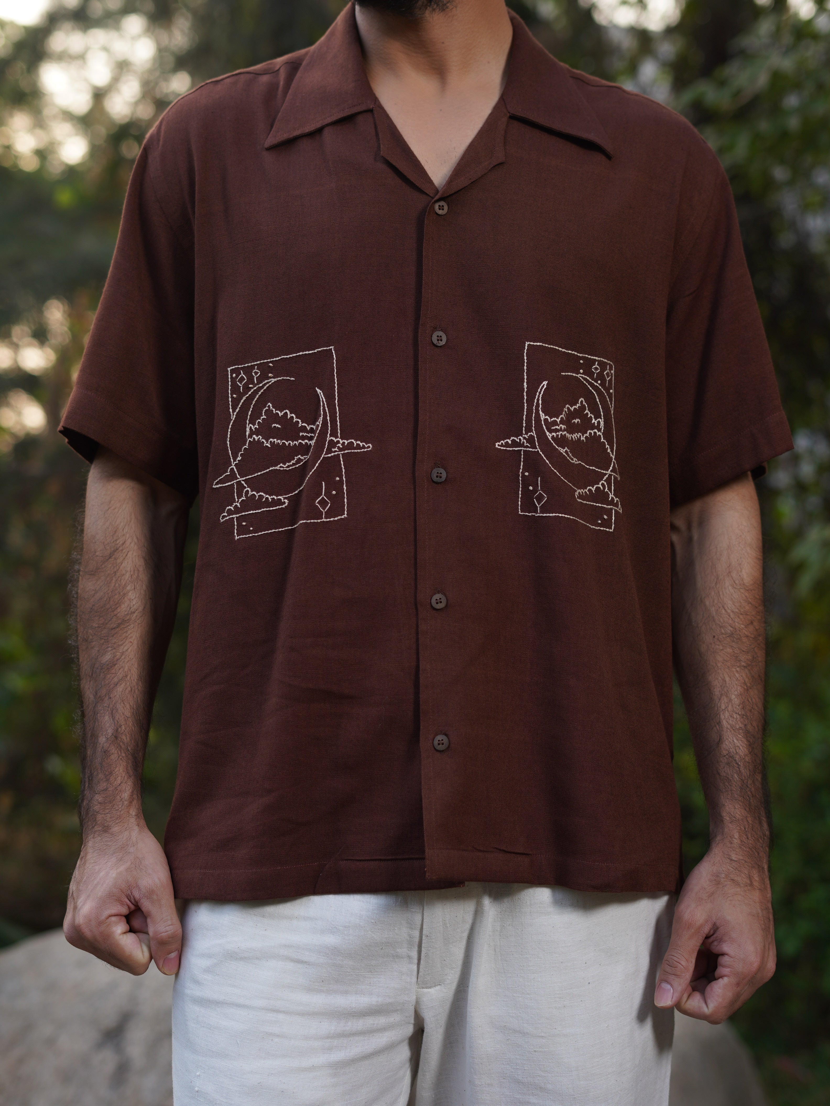 Brown Crescent Moon Shirt