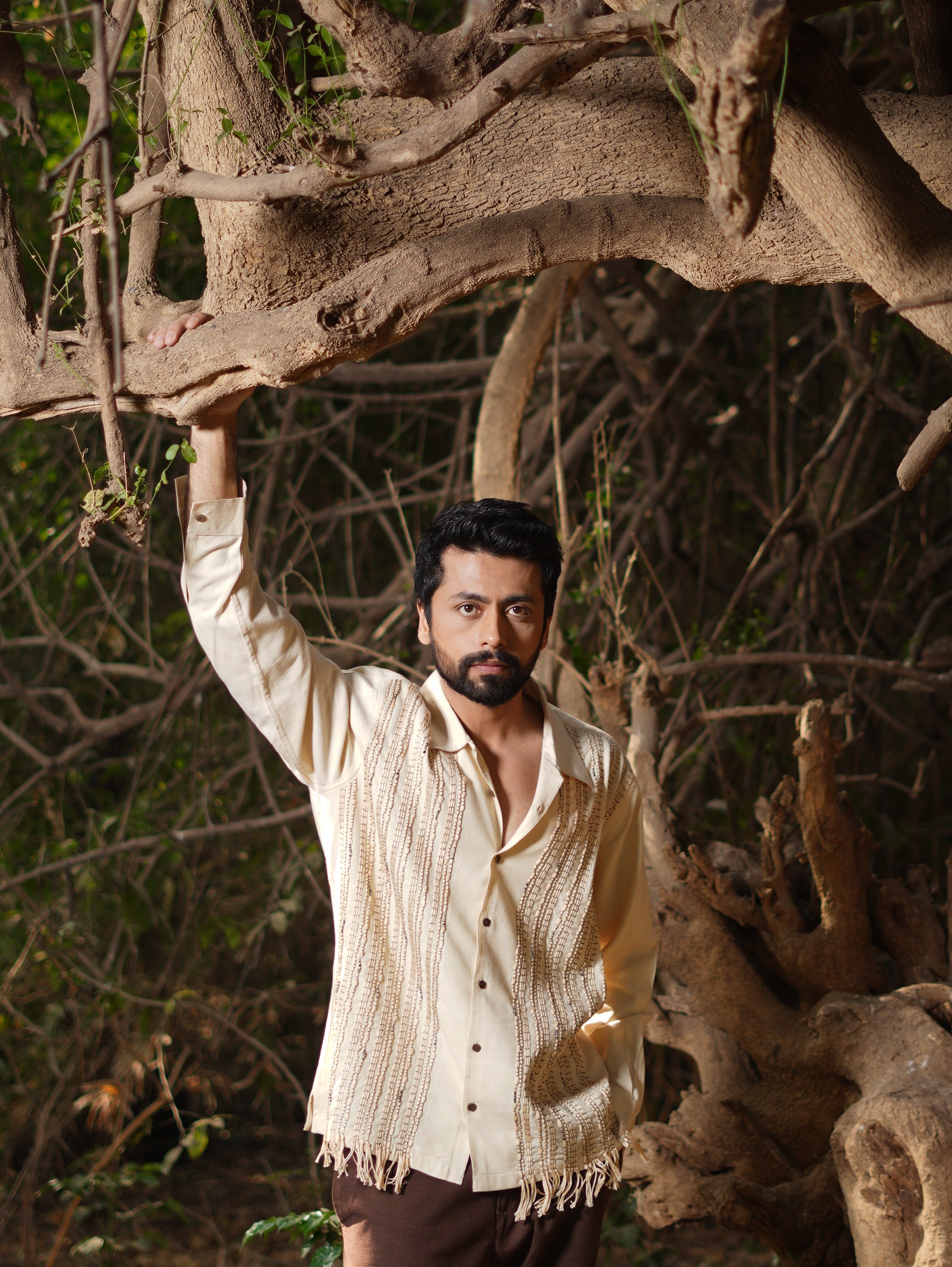 Beige Tulum Boho Shirt