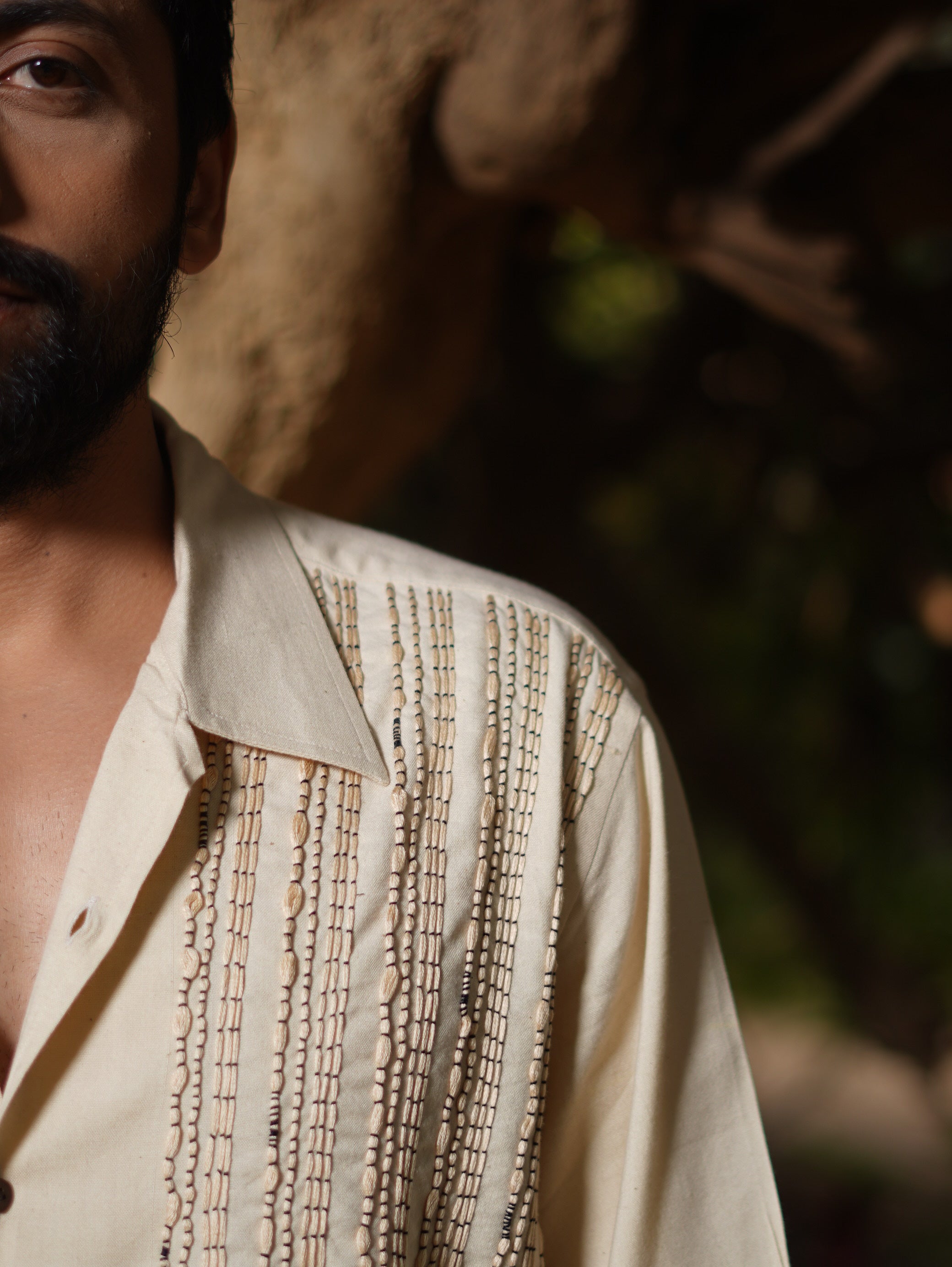 Beige Tulum Boho Shirt