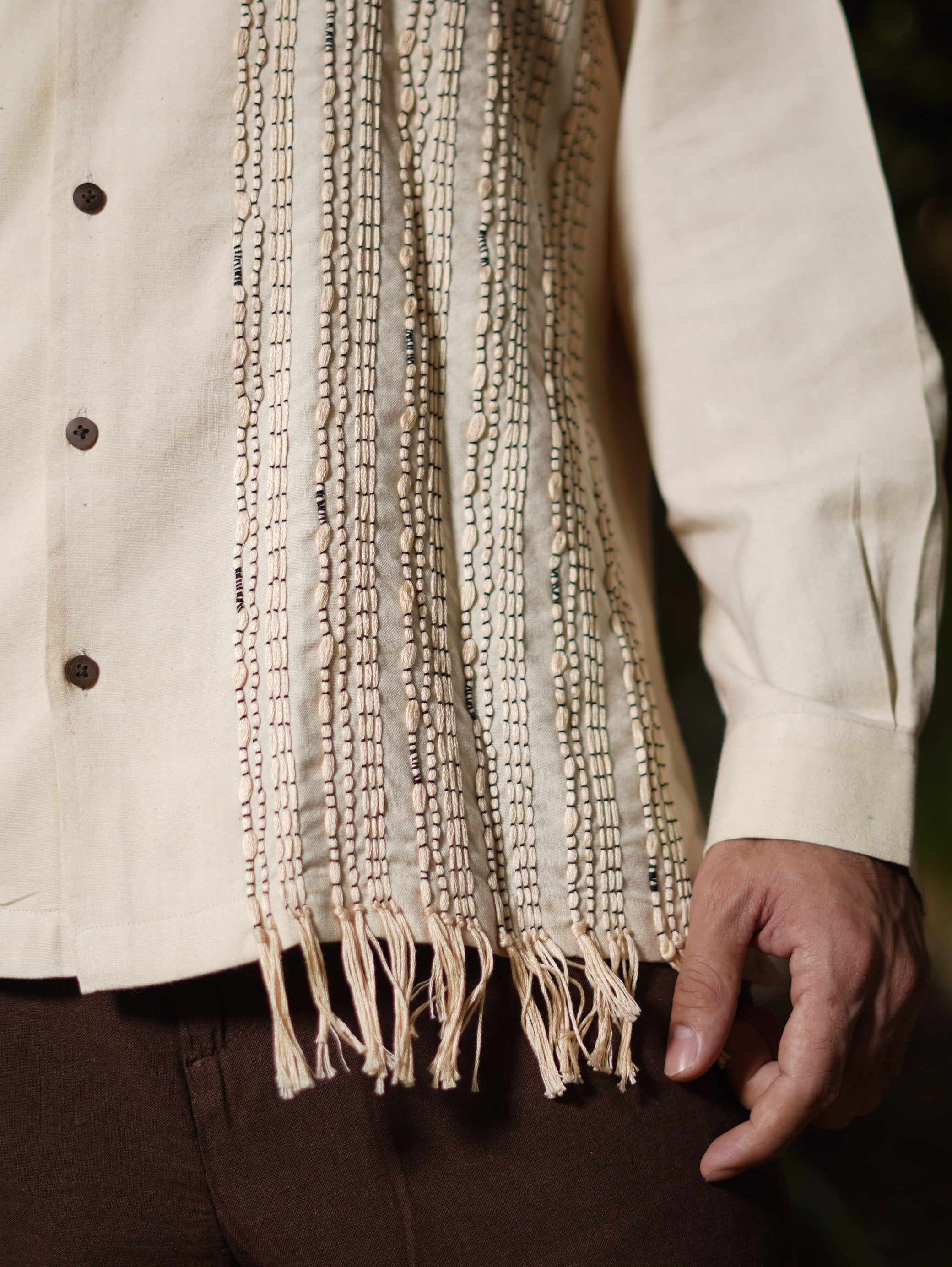 Beige Tulum Boho Shirt