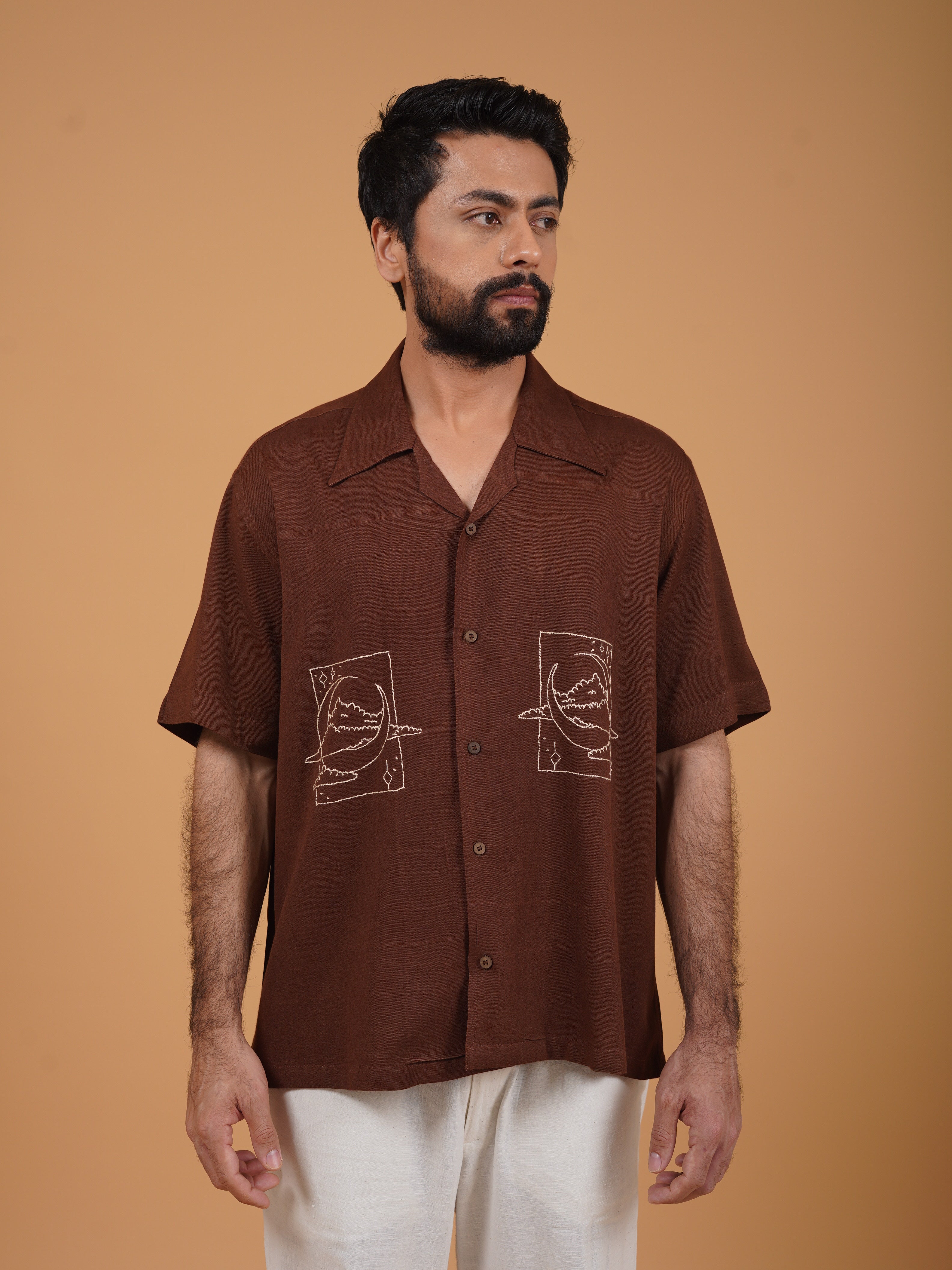 Brown Crescent Moon Shirt