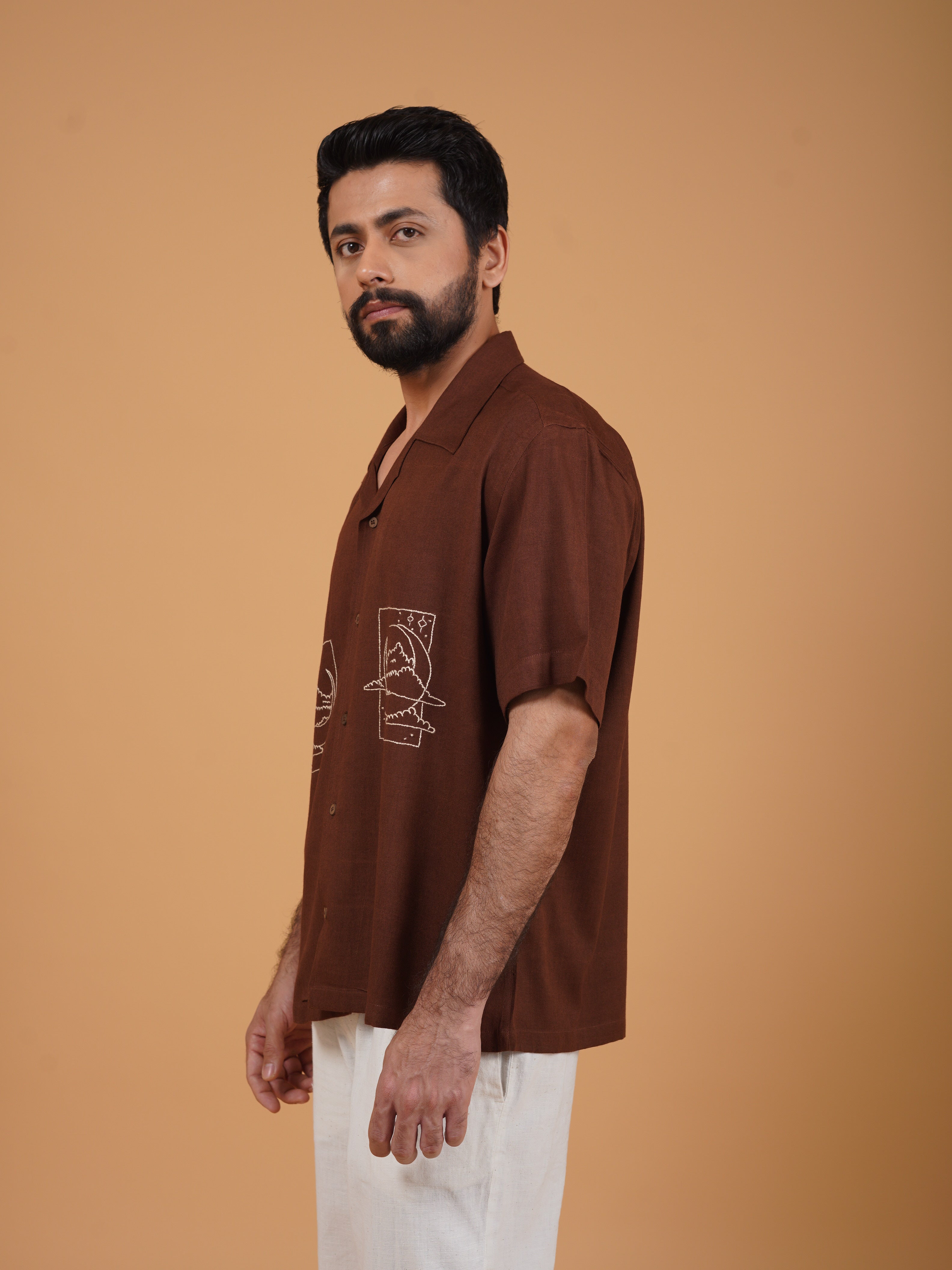 Brown Crescent Moon Shirt