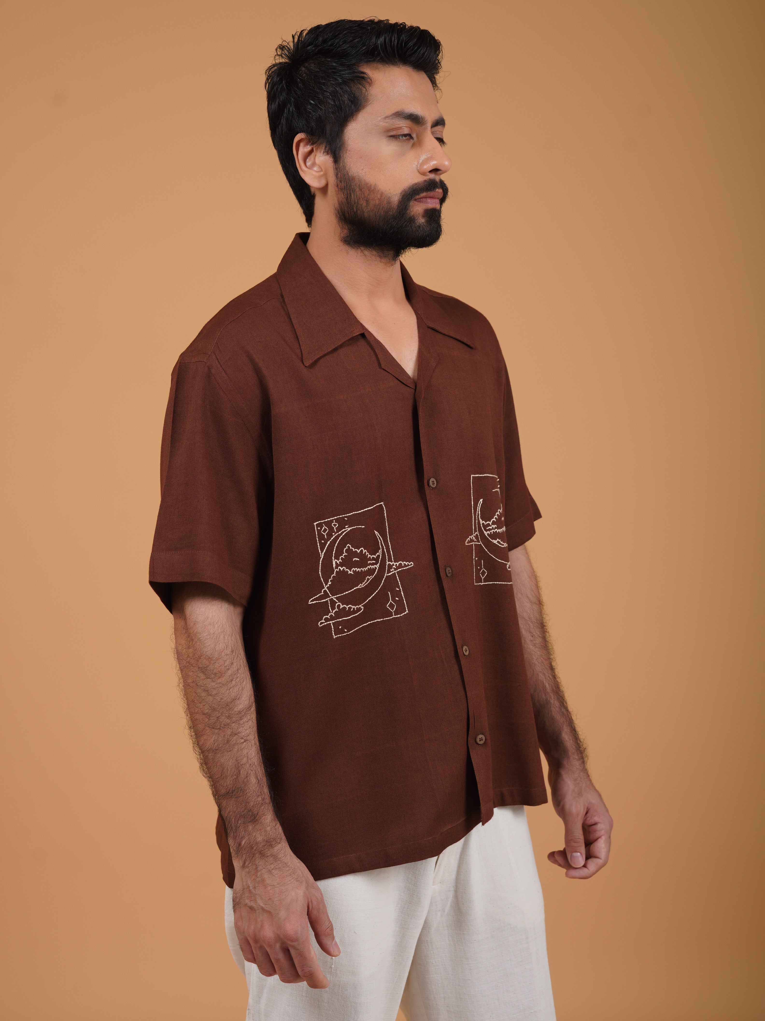 Brown Crescent Moon Shirt